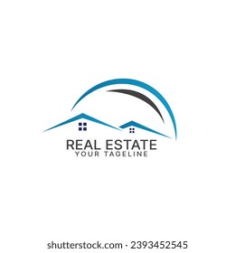 Sleek and professional property managements real estate or realtor vector logo design for company or business