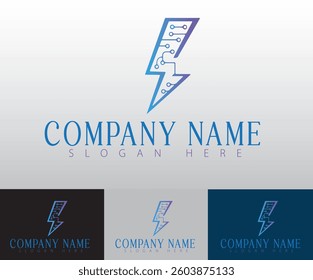 A sleek and professional technology logo design for corporate branding.
