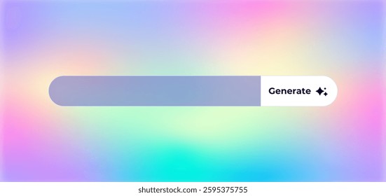 a sleek progress bar with a generate button. displays gradient colors, symbolizing an active process.