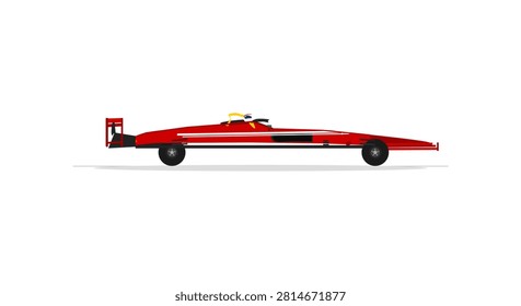 Sleek red hydroplane boat illustration high speed racing watercraft design on white background