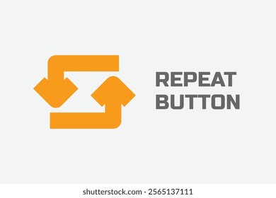 A sleek repeat button icon. Designed with minimalistic and modern aesthetics