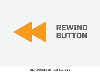 A sleek rewind button icon. Designed with minimalistic and modern aesthetics