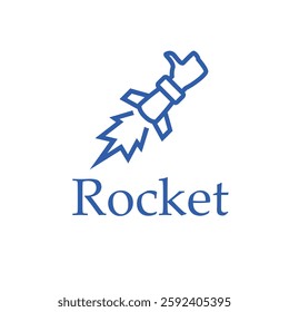 A sleek rocket-like logo vector illustration, perfect for modern branding. This dynamic logo design symbolizes innovation, speed, and progress, ideal for tech, startup, or aerospace companies.