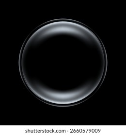 A sleek round black sphere, glowing subtly under moody lighting in a studio dark background. Perfect for use in modern design, tech inspired visuals
