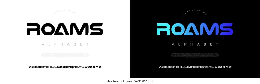 Fonte sans-serif arredondada elegante com um visual moderno e futurista, perfeito para marcas de tecnologia e manchetes modernas