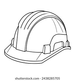 Sleek safety helmet outline icon in scalable vector format.