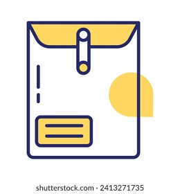 A sleek and secure representation of organized communication. An icon of long document envelope