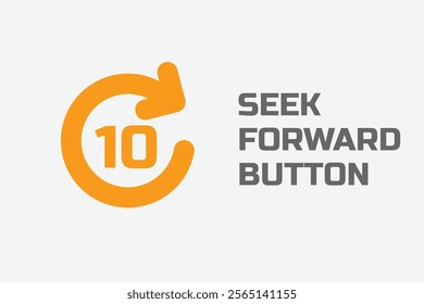 A sleek seek forward ten seconds icon. Designed with minimalistic and modern aesthetics. seek 10 seconds forward icon.