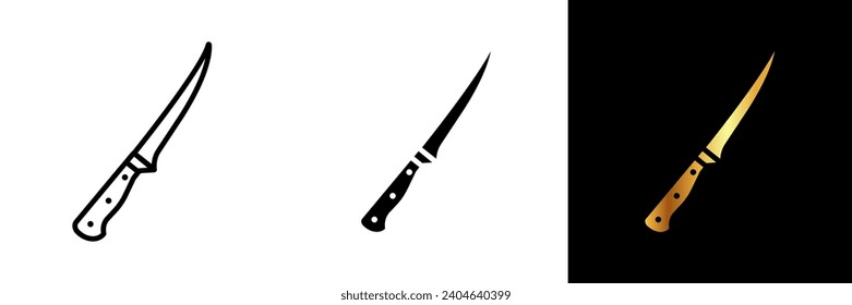 A sleek and sharp icon representing fillet knives, perfect for websites, apps, or designs related to culinary arts, cooking, and kitchen accessories.