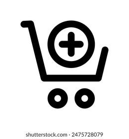 A sleek shopping cart icon perfect for e-commerce platforms, online stores, and retail applications. Ideal for indicating shopping actions, adding items to cart, and checkout processes.