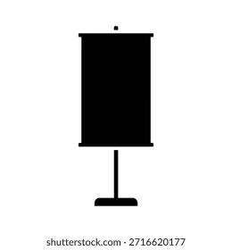 A sleek silhouette of a banner stand
