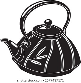 Sleek silhouette of a modern teapot in vector style for minimalist and functional design projects
