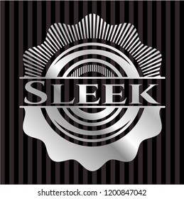 Sleek silver shiny badge
