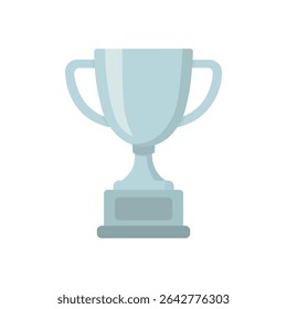 A sleek silver trophy cup in flat design, symbolizing second place achievement. Perfect for victory, awards, or competition themes.
