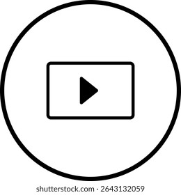 Sleek and Simple Video Play Button Icon Design for Digital Media Presentation