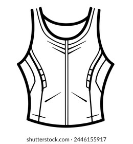 Schlanke Singlet-Outline-Vektorgrafik für sportliche und Fitness-Projekte.