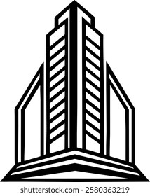 sleek skyscraper vector design. futuristic glass high-rise illustration. realistic modern tower icon.