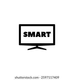 Sleek smart TV vector icon for digital media applications.