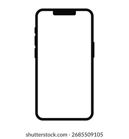 Maqueta elegante del smartphone con la pantalla en blanco
