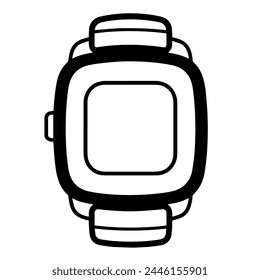 Sleek smartwatch outline vector, ideal for wearable technology projects.