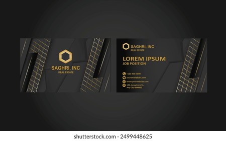 Sleek and sophisticated Black Web Luxury Business Card Vector. Modern, minimalist design perfect for upscale businesses. Impress clients with this exclusive, digital-first look. Ideal for tech 