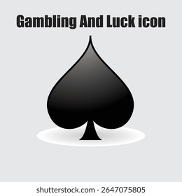 Sleek spade icon symbolizing games of chance, casino nights, and lucky card draws.	
