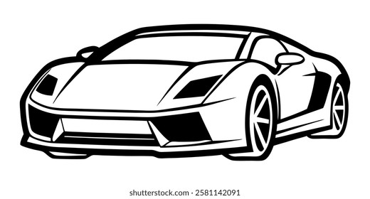 sleek sports car vector icon. modern aerodynamic car illustration. high-detail glossy sports car design.