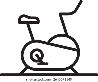 Um ícone de bicicleta estacionária elegante mostrando equipamentos de exercício doméstico e fitness em um design minimalista Ideal para academias e recursos de saúde