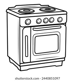 Sleek stove icon in minimalist vector format.