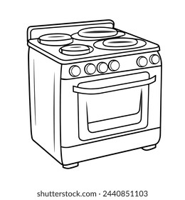 Sleek stove icon in minimalist vector format.