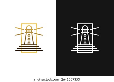Sleek style logo with lighthouse shape