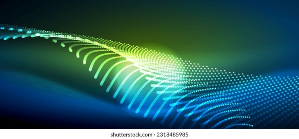 A sleek and stylish design featuring a blue smooth neon wave glowing against a dark background, perfect for adding a modern and edgy touch to any project