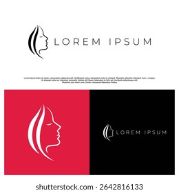 Logotipo feminino elegante e elegante da silhueta para empresas contemporâneas da moda e do estilo de vida.