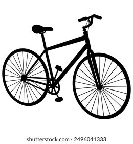 A sleek and stylish full-black bicycle silhouette vector art, perfect for minimalist and modern design projects.