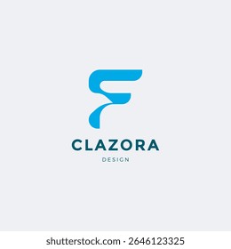 A sleek and stylish modern letter "F" logo designed with clean lines and geometric precision.