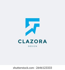 A sleek and stylish modern letter "F" logo designed with clean lines and geometric precision.