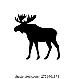 Arte vectorial de silueta de alce elegante y elegante Ideal para logotipos, estampados y diseños creativos. Perfecto para temas de naturaleza y proyectos de vida silvestre.