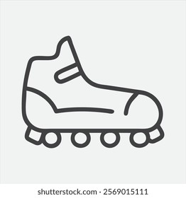 Sleek and Stylish Rollerblade Icon Line Art Illustration