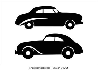 sleek and stylish silhouette of a classic vintage car 