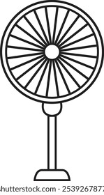 A sleek table fan silhouette design, showcasing the classic shape and structure, perfect for appliance and home-themed projects.
