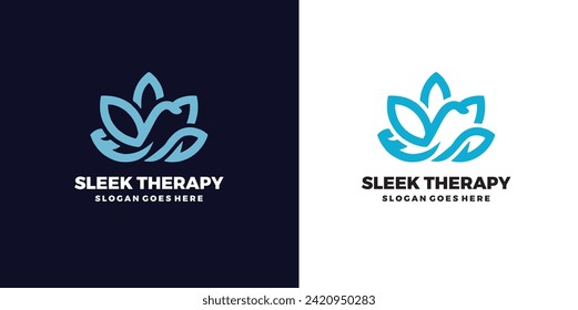 sleek therapy help logo vector illustration design