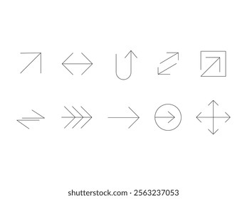 Sleek Thin Arrow Element Set