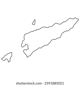 Sleek Timor Leste Outline Minimalist Map in Black Silhouette