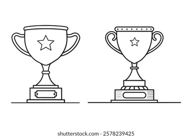 A sleek trophy cup vector icon symbolizing victory, achievement, and excellence, with a minimalist design ideal for awards and branding.