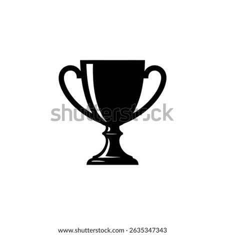 Sleek trophy icon in silhouette style over transparent background. Clean symbol for achievement, awards, or recognition with a modern design.