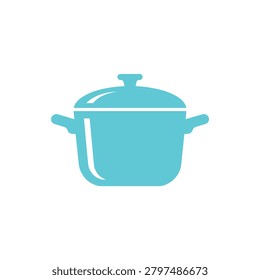 A sleek turquoise pot featuring a lid and handle ideal for cooking soups stews and everyday kitchen meals