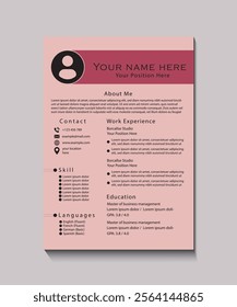 Sleek Two-Column Resume Layout for Job Seekers