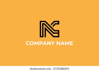 Logotipo tipográfico elegante apresentando a letra m criada com linhas paralelas negras em negrito. Estética de design minimalista em um fundo laranja brilhante perfeito para empresas de tecnologia marcas de moda empresas de arquitetura agências de consultoria que buscam um símbolo de monograma limpo e memorável para marketing.