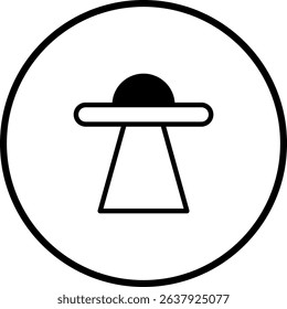 Sleek UFO Icon for Modern Design Projects: A Stylized Spaceship Illustration