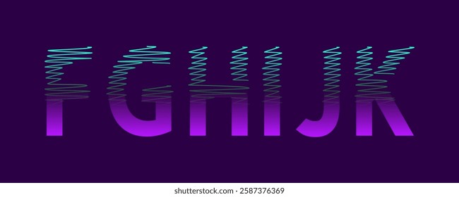 A sleek uppercase alphabet featuring cyan strokes and a bold purple gradient. Perfect for sci-fi themes, high-tech branding, and modern graphic design projects.